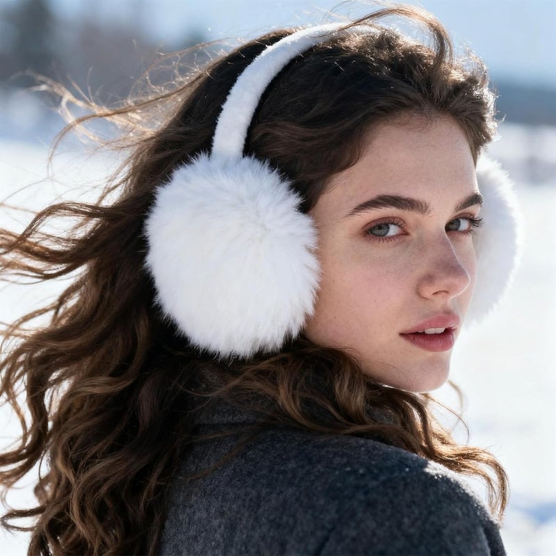 Duxesuk 1 Pcs Headband Winter, Ear Muffs for Women & Men, Foldable Fluffy Earmuffs with Headband, Headband Winter - Image 4